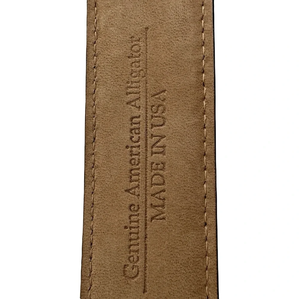 Bespoke Brown Genuine American Alligator Mens Belt Size 36 USA NWOT